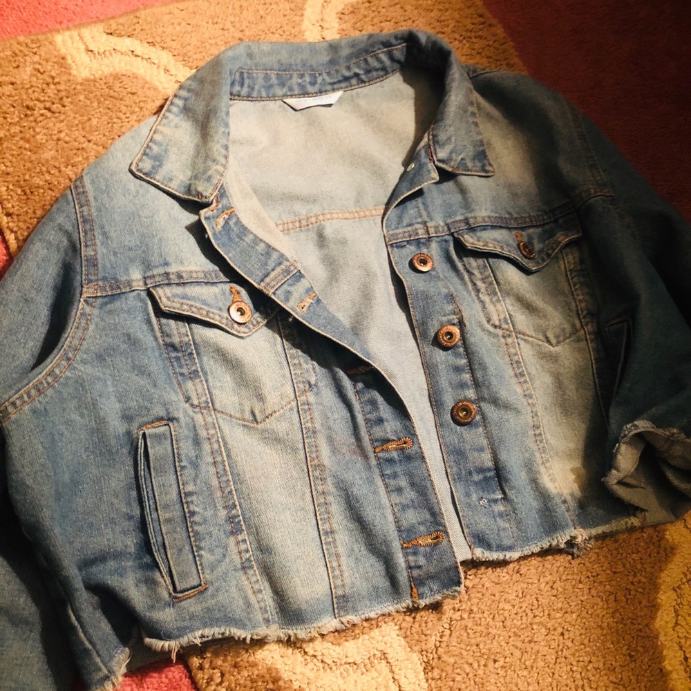 👕 | Denim Oversized Cropped Jacket